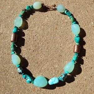 Jay King DTR mine finds Turquoise Gemstone Copper necklace  stunning